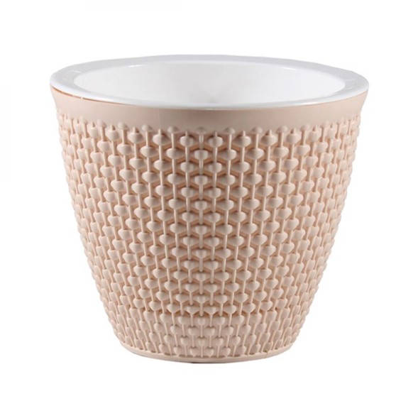  Ротанг кашпо со вставкой 1,6л Пудровый