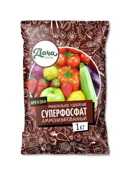  Суперфосфат гранулированный 1кг (N-9%:P-30%) Дачаtime 